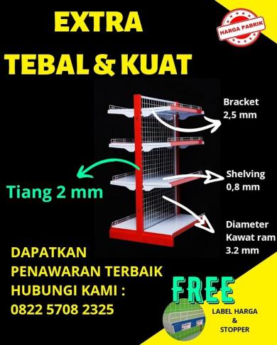 rak gondola tebal dan kuat